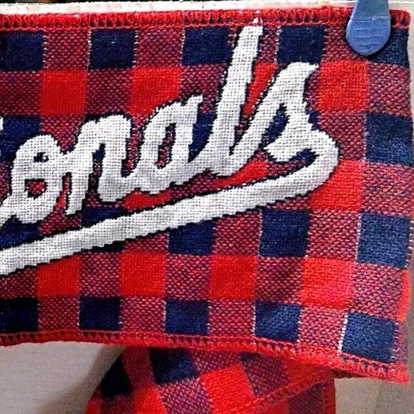 Foco Washington Nationals Scarf Red/Blue Plaid Logo Spellout Nats MLB - Picture 5 of 10